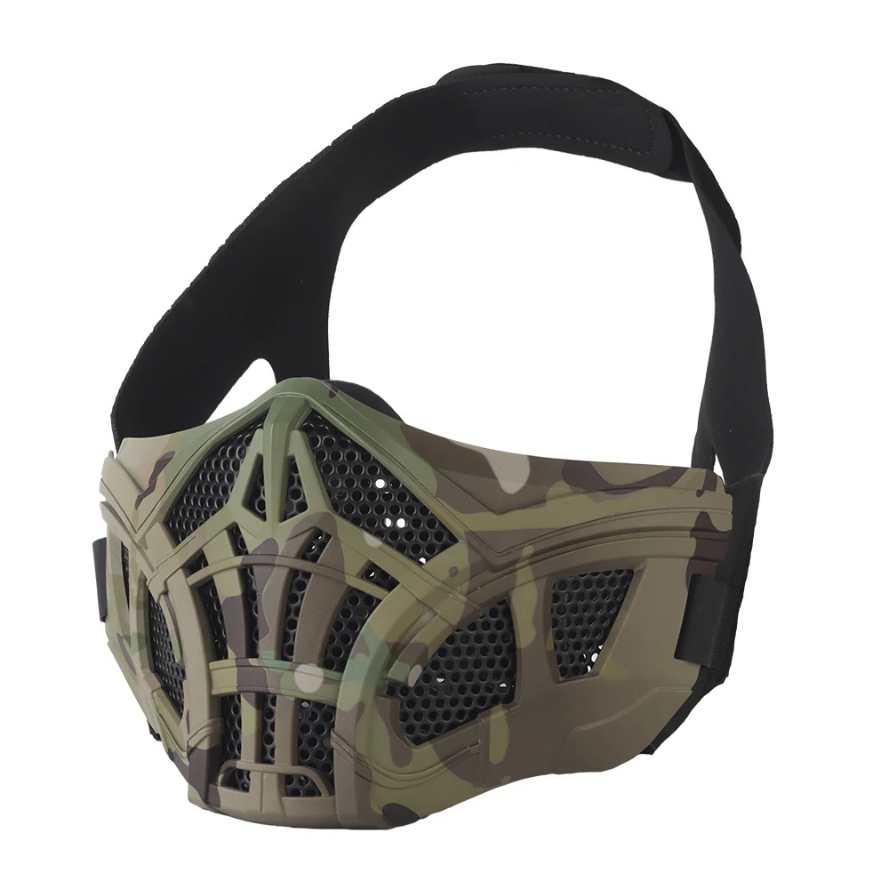 戦術エアガンハーフフェイスマスクインナーシリコンデザイン通気 - Camo Face Paint のレビューと価格