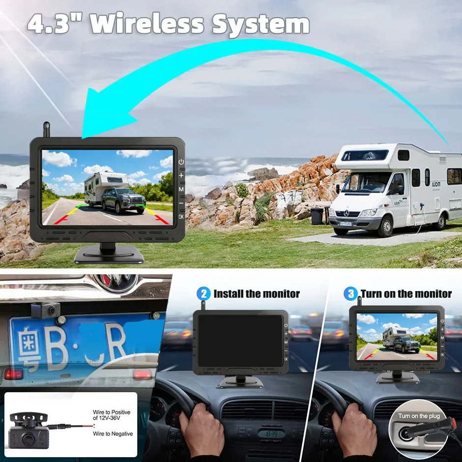 HDワイヤレス4.3インチ駐車監視カメラ AHD1080P  - Trail Camera Infrared のレビューと価格
