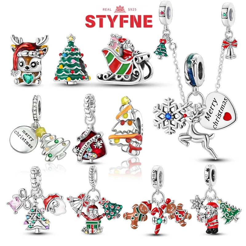 女性用クリスマスサンタクロースビーズチャーム、エルク、スノー - Elk Bugle Call のレビューと価格