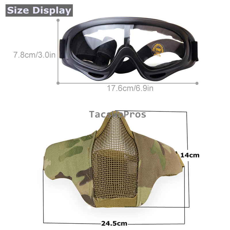 戦術マスクとゴーグルセット分割型セット射撃エアソフトCSウォ - Camo Face Paint のレビューと価格